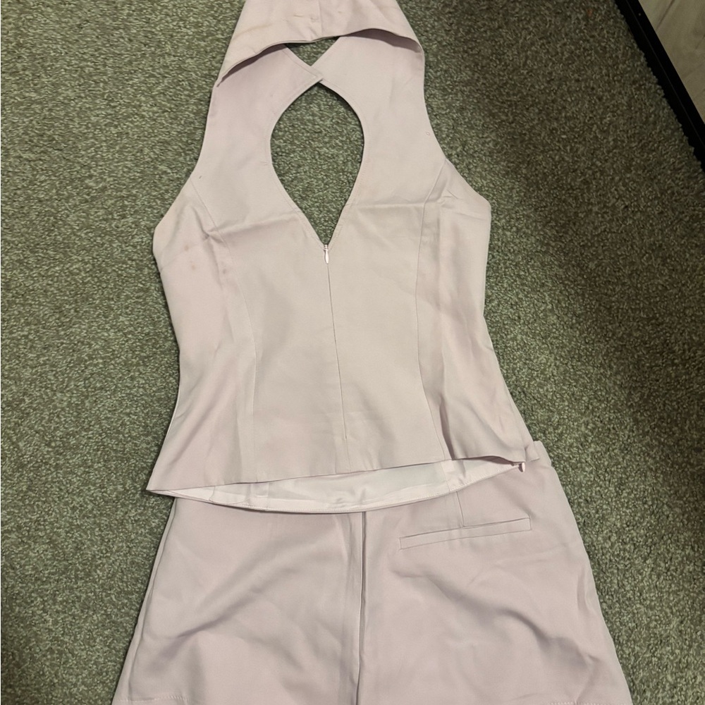 Light pink Halter Top and Shorts Set